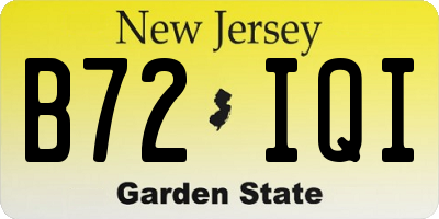 NJ license plate B72IQI