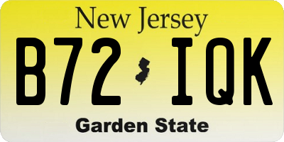 NJ license plate B72IQK