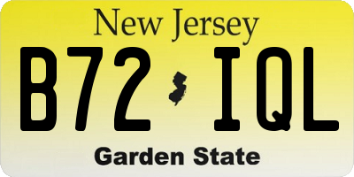 NJ license plate B72IQL