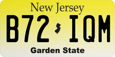 NJ license plate B72IQM