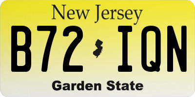 NJ license plate B72IQN