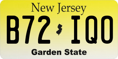 NJ license plate B72IQO