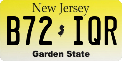 NJ license plate B72IQR