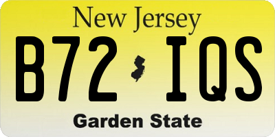 NJ license plate B72IQS