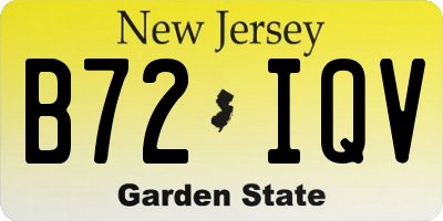 NJ license plate B72IQV