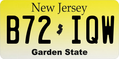 NJ license plate B72IQW