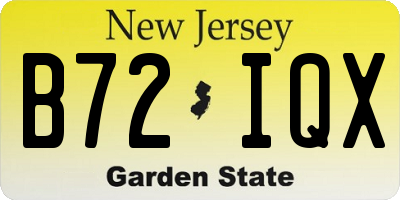 NJ license plate B72IQX