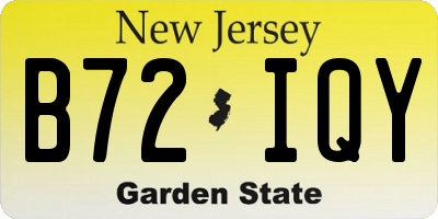 NJ license plate B72IQY