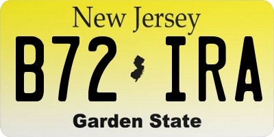 NJ license plate B72IRA