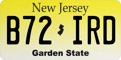 NJ license plate B72IRD