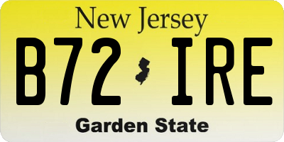 NJ license plate B72IRE