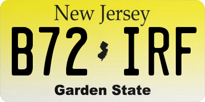 NJ license plate B72IRF