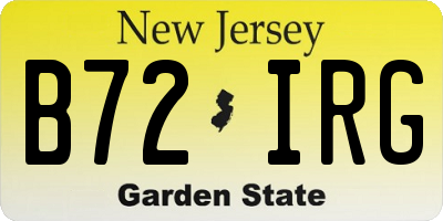 NJ license plate B72IRG