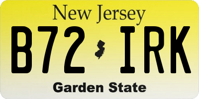 NJ license plate B72IRK