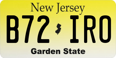 NJ license plate B72IRO