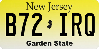 NJ license plate B72IRQ