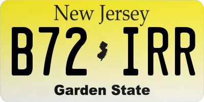 NJ license plate B72IRR