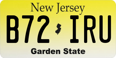 NJ license plate B72IRU