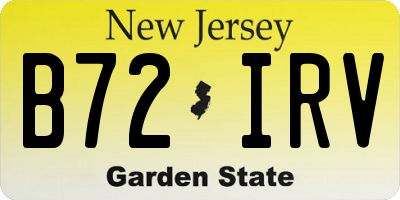 NJ license plate B72IRV