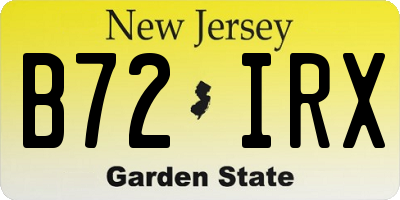 NJ license plate B72IRX