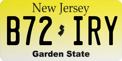 NJ license plate B72IRY