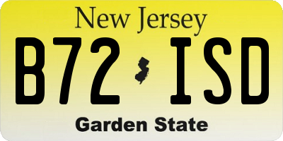 NJ license plate B72ISD