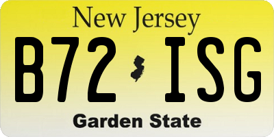 NJ license plate B72ISG