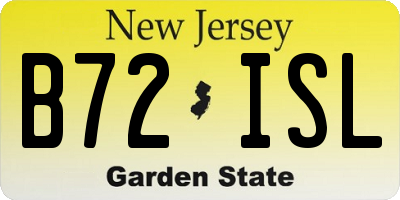 NJ license plate B72ISL