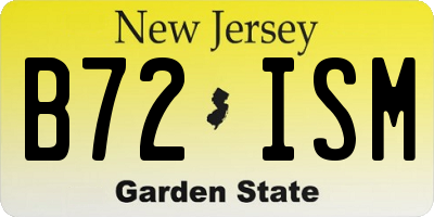 NJ license plate B72ISM