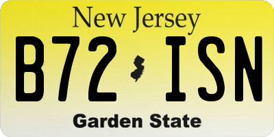 NJ license plate B72ISN