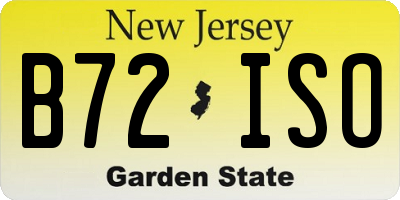 NJ license plate B72ISO
