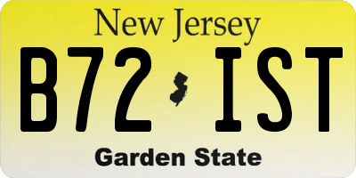 NJ license plate B72IST