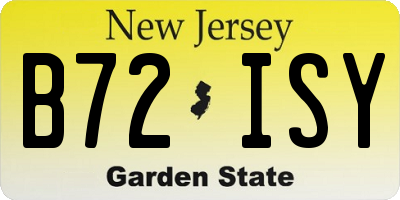 NJ license plate B72ISY