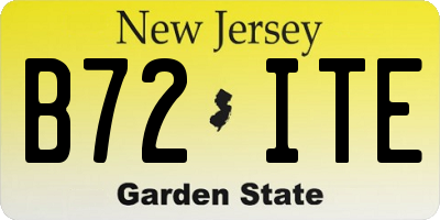 NJ license plate B72ITE