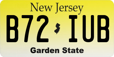 NJ license plate B72IUB