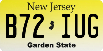 NJ license plate B72IUG