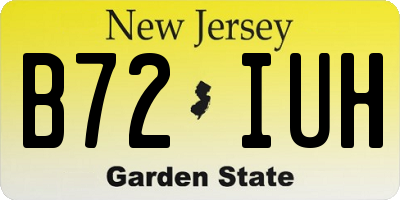 NJ license plate B72IUH