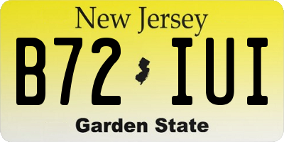 NJ license plate B72IUI