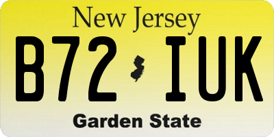 NJ license plate B72IUK