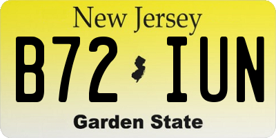 NJ license plate B72IUN