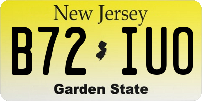 NJ license plate B72IUO