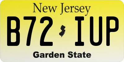 NJ license plate B72IUP