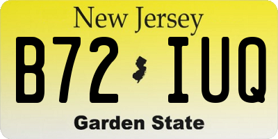 NJ license plate B72IUQ