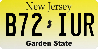 NJ license plate B72IUR