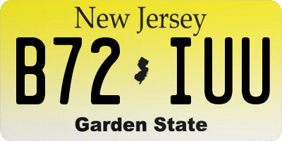 NJ license plate B72IUU