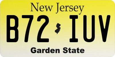 NJ license plate B72IUV