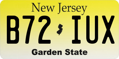 NJ license plate B72IUX