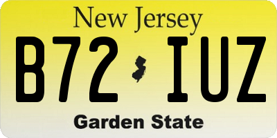 NJ license plate B72IUZ