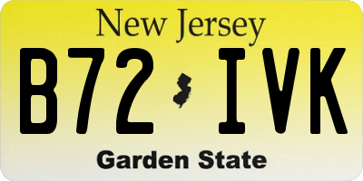 NJ license plate B72IVK