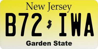 NJ license plate B72IWA